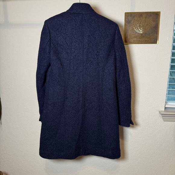 Women's Ellen Tracy Navy Wool Blend Button Front Coat with Pockets Size 4 NEW - Picture 6 of 9